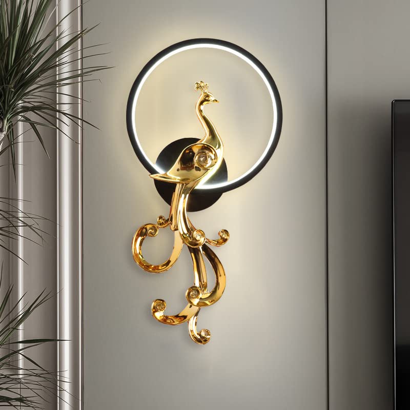 CITRA 500MM Modern Black Gold Long Gold Bird LED Wall Lamp - Warm White - Image 1