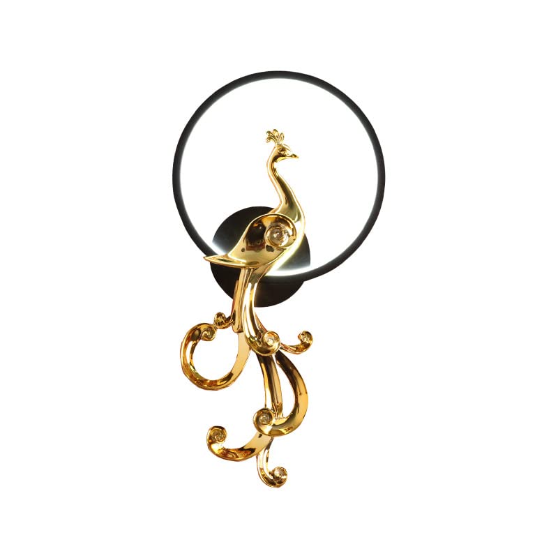 CITRA 500MM Modern Black Gold Long Gold Bird LED Wall Lamp - Warm White - Image 2