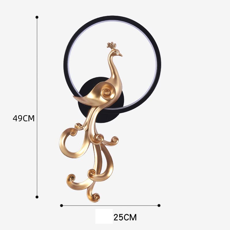 CITRA 500MM Modern Black Gold Long Gold Bird LED Wall Lamp - Warm White - Image 3