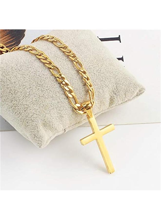 Arabest Gold Figaro Link Chain Necklace for Men Women & Teens Boys 18K Gold Plated Stainless Steel Necklace,Fashion Jewelry,Wear Alone or with Pendant,18-26 Inch - Image 2