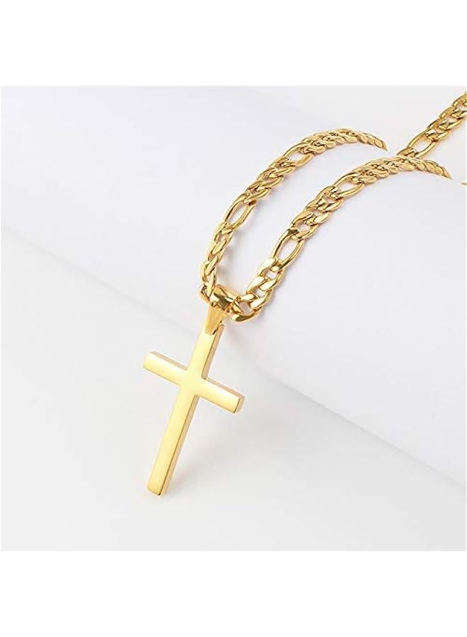 Arabest Gold Figaro Link Chain Necklace for Men Women & Teens Boys 18K Gold Plated Stainless Steel Necklace,Fashion Jewelry,Wear Alone or with Pendant,18-26 Inch - Image 5