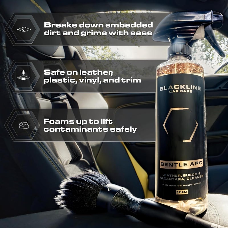 BlackLine Leather Cleaner and Conditioner Care Kit - 2 (16 Fl Oz) Bottles - Effectively Cleans And Conditions Leather Car Interiors, Shoes, Boots, Bags, Furniture, Appparel And More - Image 3