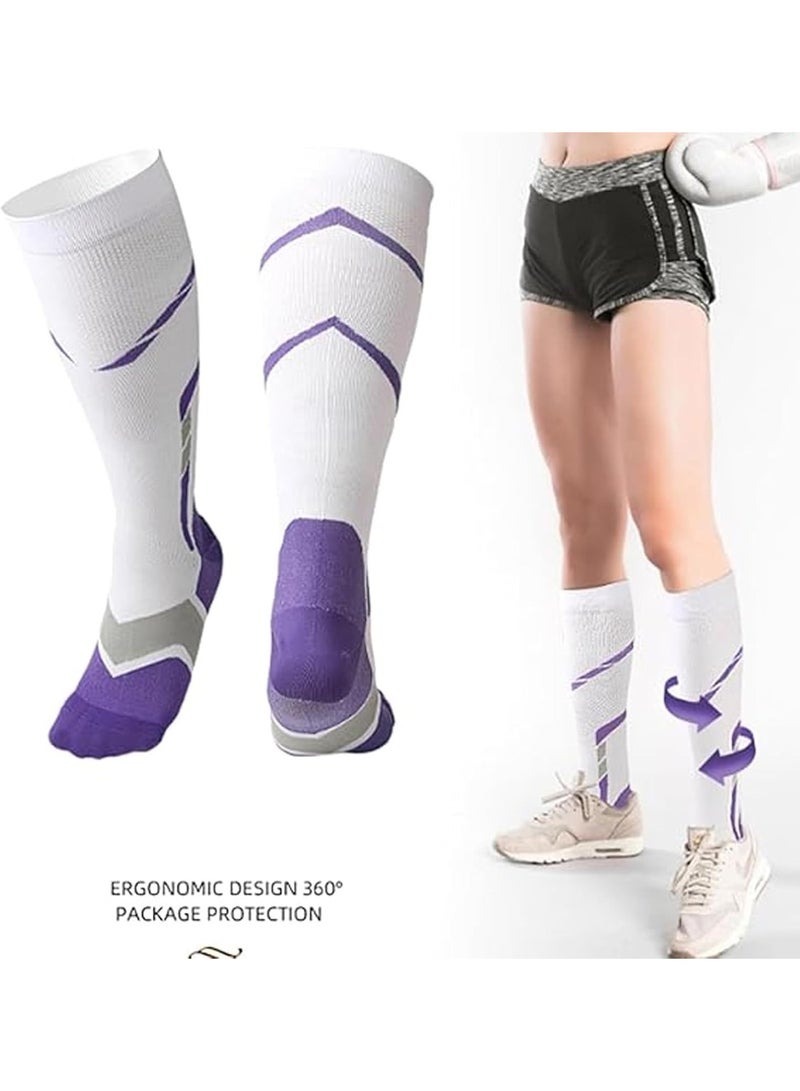Bluejw 6 Pairs Compression Socks,Compression Stocking,Compression Stockings,Knee High Compression Stockings for Men & Women, 15-20mmHg Copper Graduated Pressure Socks for Nurses, Recovery, Running, Athletic - Image 3