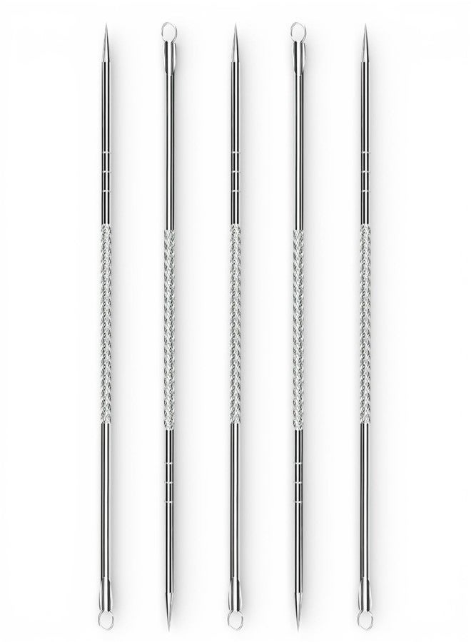 Keli 5 Pcs Blackhead Remover Tool with Round & Pointed Tip | Stainless Steel Comedone Extractor & Pimple Popper Pin for Acne, Blemish, Whiteheads, Zit, Pimples & Deep Pore Cleaning - Image 1