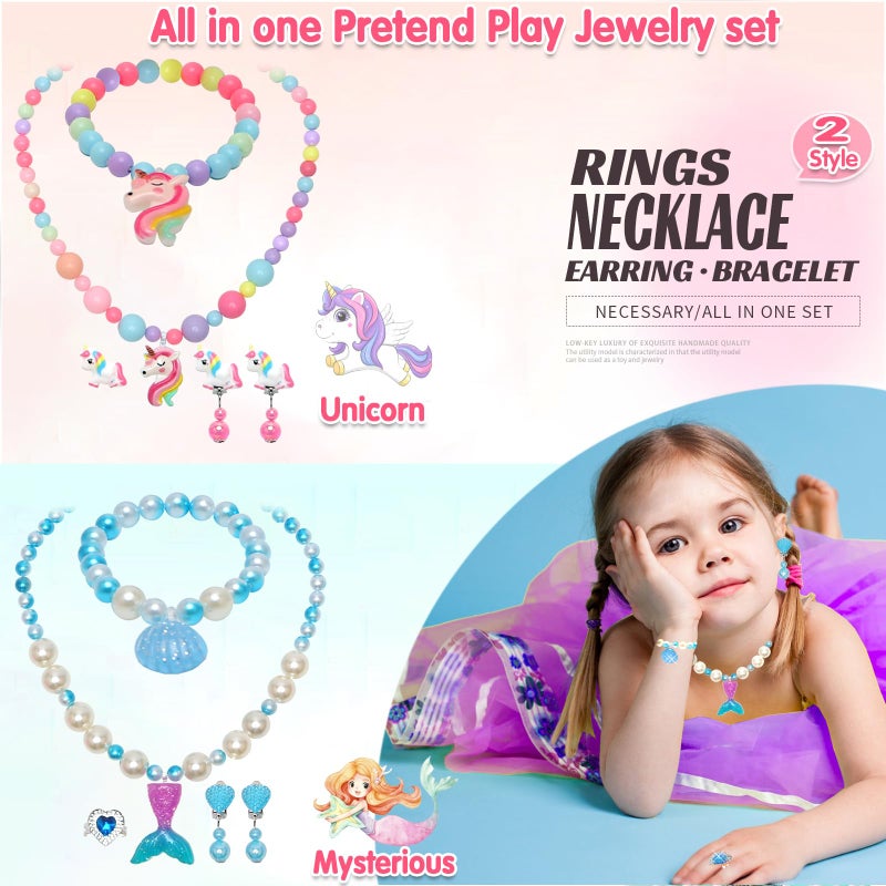 Mioram Toys for Girls Jewelry,37PCS Princess Toddler Girl Toys Age 6-8 for Pretend Play & Dress Up, Adjustable Ring Clip on Earrings Kids Toy for 3 4 5 6 7 8 9 Year Old Girls Christmas Birthday Gifts Ideas - Image 2