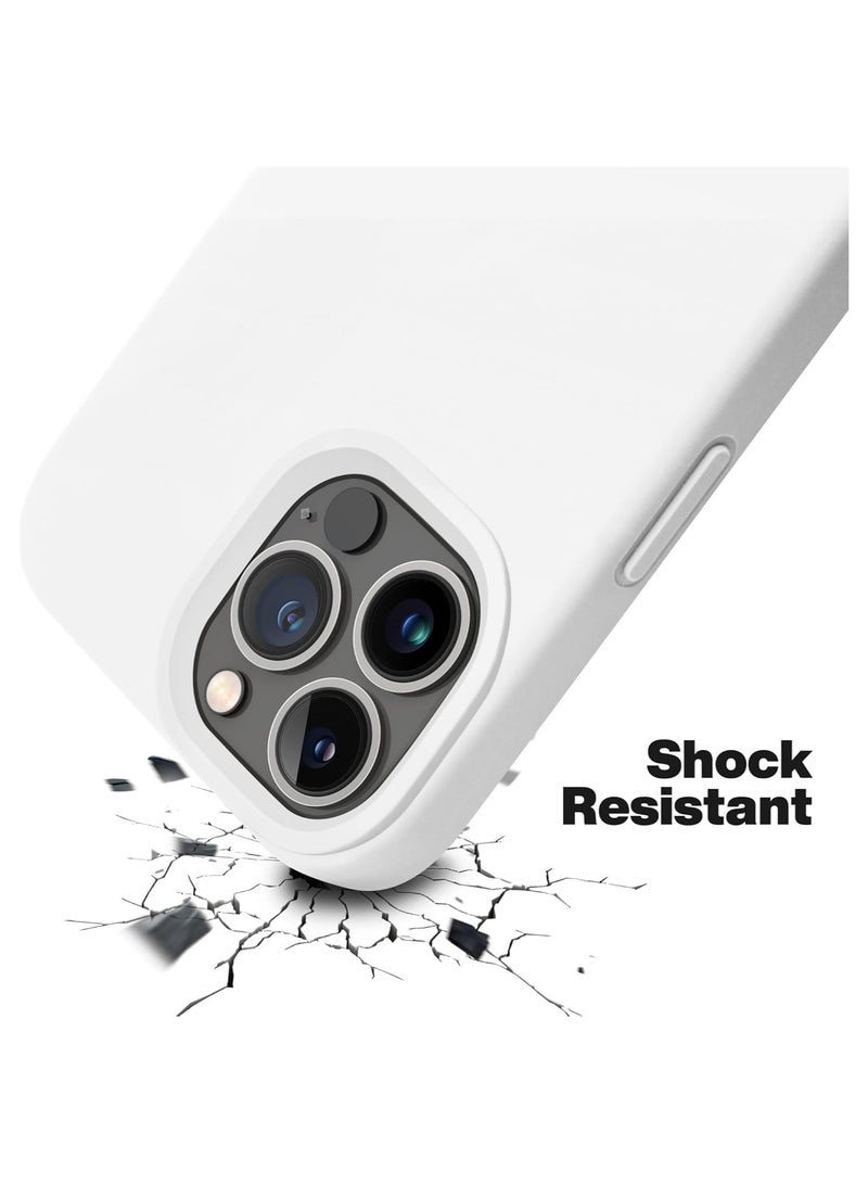 أكاليكس جراب متوافق مع iPhone 13 Pro، جراب هاتف نحيف واقٍ من السيليكون السائل مقاوم للصدمات مع بطانة من الألياف الدقيقة المضادة للخدش، 6.1 بوصة (أبيض) - Image 3
