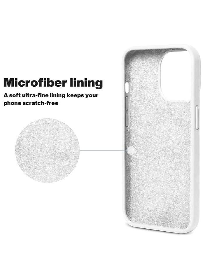 أكاليكس جراب متوافق مع iPhone 13 Pro، جراب هاتف نحيف واقٍ من السيليكون السائل مقاوم للصدمات مع بطانة من الألياف الدقيقة المضادة للخدش، 6.1 بوصة (أبيض) - Image 5