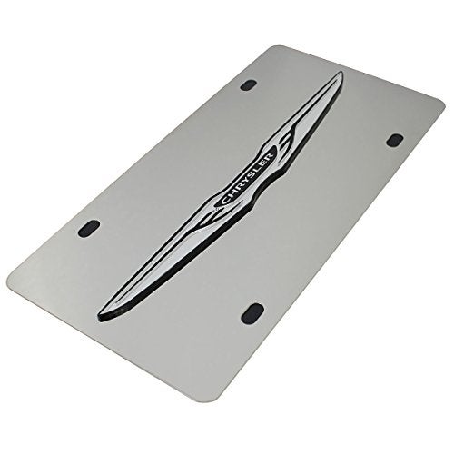 Chrysler لوحة ترخيص من الفولاذ المقاوم للصدأ المصقول بشعار جناح كرايسلر - Image 2