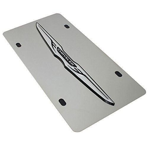 Chrysler لوحة ترخيص من الفولاذ المقاوم للصدأ المصقول بشعار جناح كرايسلر - Image 3