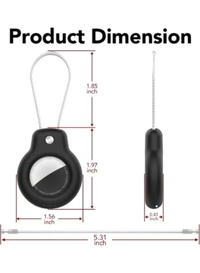 COYO For AirTag Holder Case with Keychain, Air Tags-1 Pack for Apple Air Tag Holder with Wire Cable Lock Key Ring Chain Air Tagholder Accessories for GPS Item Tracker Kids,Keys,Luggage - Image 2