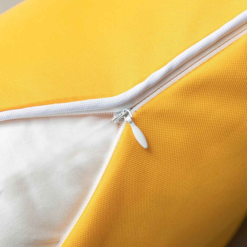 Phantoscope Pack of 2 Outdoor Waterproof Throw Pillow Covers Decorative Square Cushion Case Patio Pillows for Couch Tent Sunbrella (18''x18'', Yellow) - Image 3