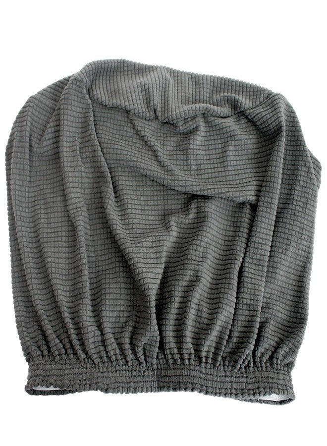 Marsrut Round Ottoman Slipcover, Circle Ottoman Cover Stretch to Fit 18.9"-21.7" Diameter, Stretchy Storage Cover, Furniture Dusty Protector with Elastic Bottom for Medium Circular Footstool, Footrests, Grey - Image 1