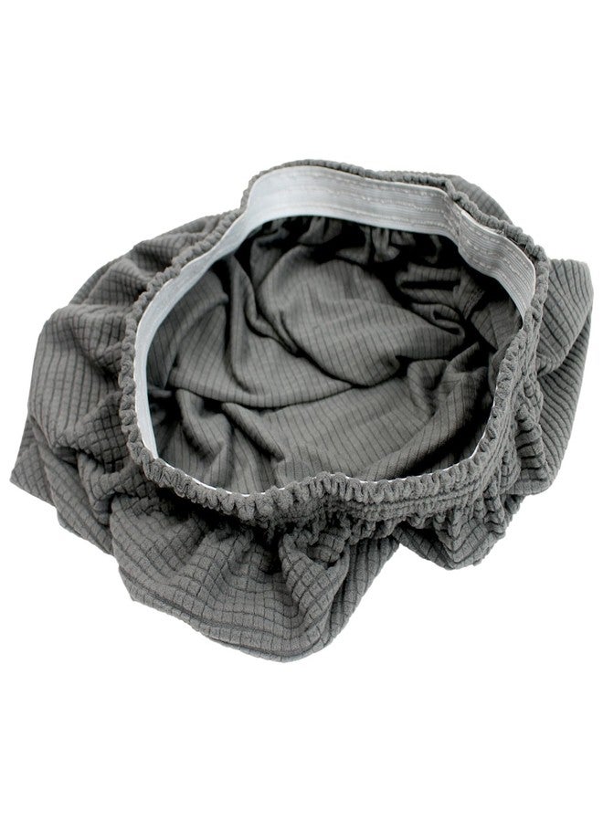 Marsrut Round Ottoman Slipcover, Circle Ottoman Cover Stretch to Fit 18.9"-21.7" Diameter, Stretchy Storage Cover, Furniture Dusty Protector with Elastic Bottom for Medium Circular Footstool, Footrests, Grey - Image 4