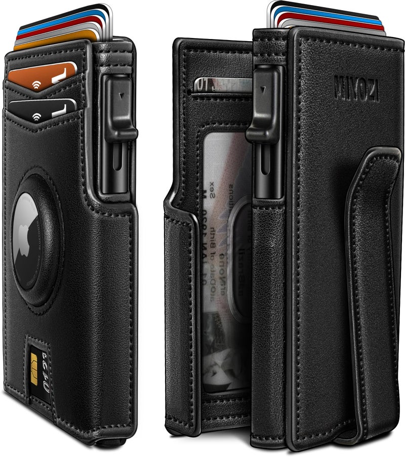miyozi Airtag Wallet for Men,with Money Clip 10 Cards Metal Case Smart Slim Pop Up Credit Card Holder Flip with Magnetic Closure RFID Blocking wallet with Gift Box - Image 1