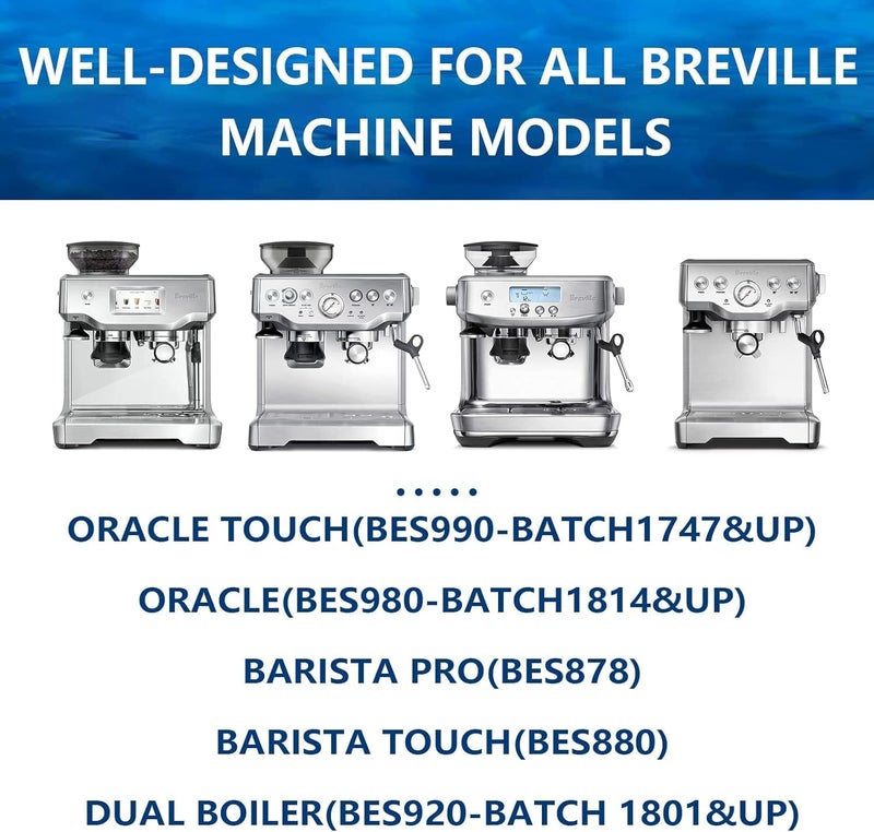 Bewafia 4 Pack Bes880 Water Filter Replacement Compatible with Breville* Sage Oracle Touch,Barista,Claro Swiss,BES878,Bes920,Bes008 Espresso Coffee Machine,Replaces Part #BES008WHT0NUC1 - Image 5