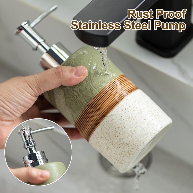 Cormomu Dish Soap Dispenser for Bathroom, Hand Soap Dispenser with Stainless Steel Pump, Includes Silicone Funnel, Non-Slip Design, Matte Finish, Kitchen Decor - Image 5