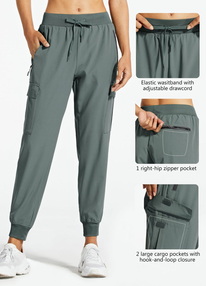 Libin Women's Cargo Joggers Lightweight Quick Dry Hiking Pants Athletic Lounge Casual Travel, Metropolis Gray L - Image 4