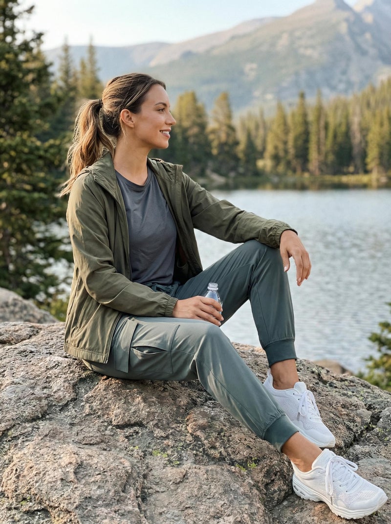 Libin Women's Cargo Joggers Lightweight Quick Dry Hiking Pants Athletic Lounge Casual Travel, Metropolis Gray L - Image 2