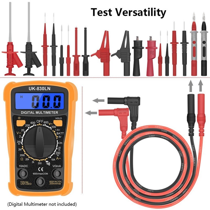 HANDSKIT 22 in 1 Multimeter Test Leads Set with Electrical Alligator Clips and Soft Silicone Probes - Image 3