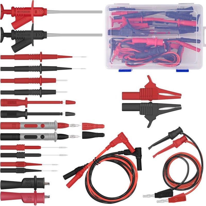 HANDSKIT 22 in 1 Multimeter Test Leads Set with Electrical Alligator Clips and Soft Silicone Probes - Image 1