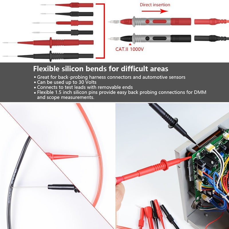 HANDSKIT 22 in 1 Multimeter Test Leads Set with Electrical Alligator Clips and Soft Silicone Probes - Image 5
