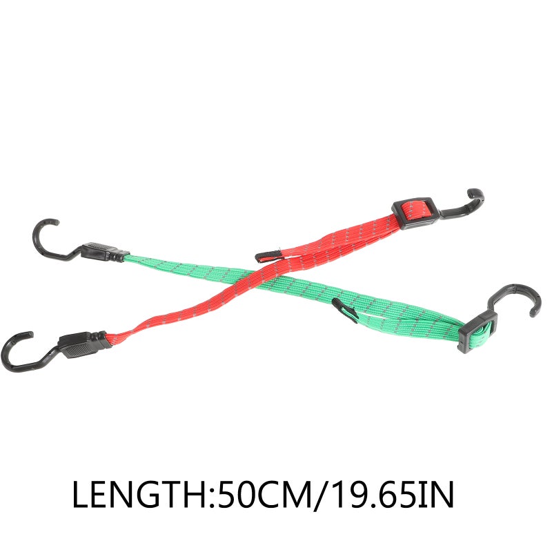 2 Pcs High Elasticity Flat Bungee Cords with Hooks for Securing Luggage and Motorcycles Luggage Rope Versatile Bungee Cords - Image 3