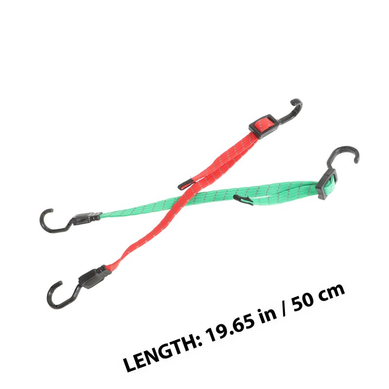2 Pcs High Elasticity Flat Bungee Cords with Hooks for Securing Luggage and Motorcycles Luggage Rope Versatile Bungee Cords - Image 2