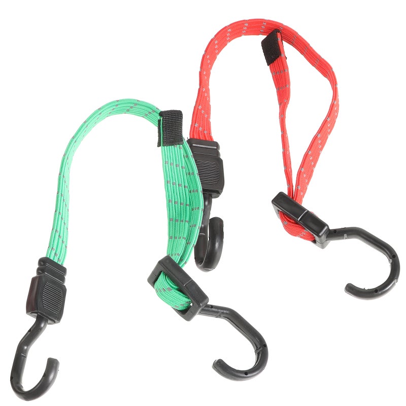 2 Pcs High Elasticity Flat Bungee Cords with Hooks for Securing Luggage and Motorcycles Luggage Rope Versatile Bungee Cords - Image 1