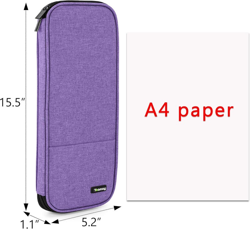 Teamoy Knitting Needles Case (Up to 14''), Travel Organizer Storage Bag for Knitting Needles, Tunisian Crochet Hooks and Accessories, Purple - Image 5