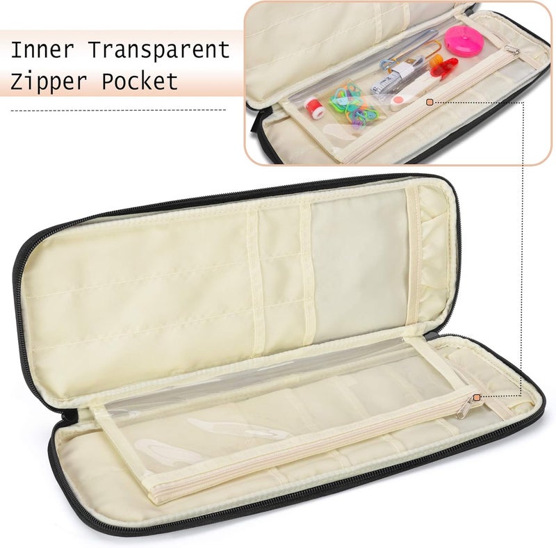 Teamoy Knitting Needles Case (Up to 14''), Travel Organizer Storage Bag for Knitting Needles, Tunisian Crochet Hooks and Accessories, Purple - Image 4