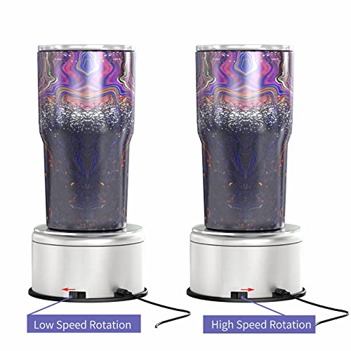 Dycica Cup Display Stand Turner For Epoxy Glitter Tumblers, Battery / USB Operated 360 Degree Rotating Display Base Turntable, Tumbler Spinner Machine Silver Mirrored Top for Bling Tumblers Mugs - Image 3
