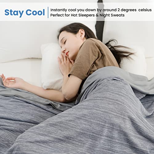 OIGAE Cooling Blanket for Hot Sleepers - Soft & Lightweight Summer Cold Blanket for Night Sweats | Perfect for Bed, Couch, Sofa (Grey, Twin 60" x 80") - Image 5