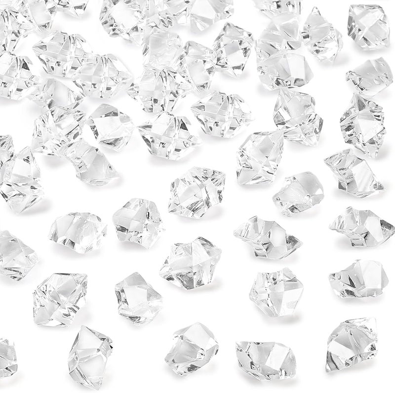 DomeStar Fake Ice, 150PCS Fake Diamonds, Plastic Diamonds Acrylic Rocks Vase Fillers for Centerpieces Wedding Party Table Scatter Food Display - Image 1