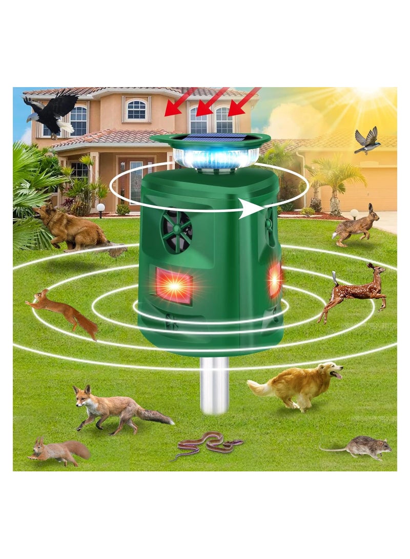 KASTWAVE Solar Animal Repeller,  360°Ultrasonic Animal Repeller, Cat Repellent Outdoor, Dog Repellent, Motion Sensor & Flashing Light, Protect Yards, Lawn Gardens - Image 1