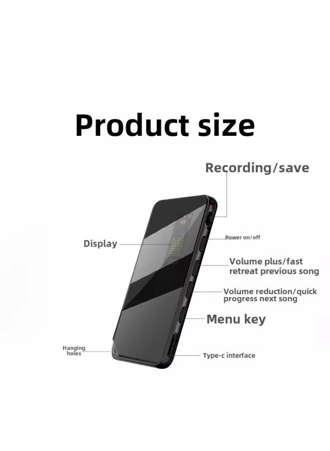 Neutral English Recording Pen Small Portable HD Noise Reduction Recorder Equipment Super Long Standby Professional Student Recorder-Body Color:Black-Memory Capacity:8g [small Capacity/short Storage Time]  - Image 1