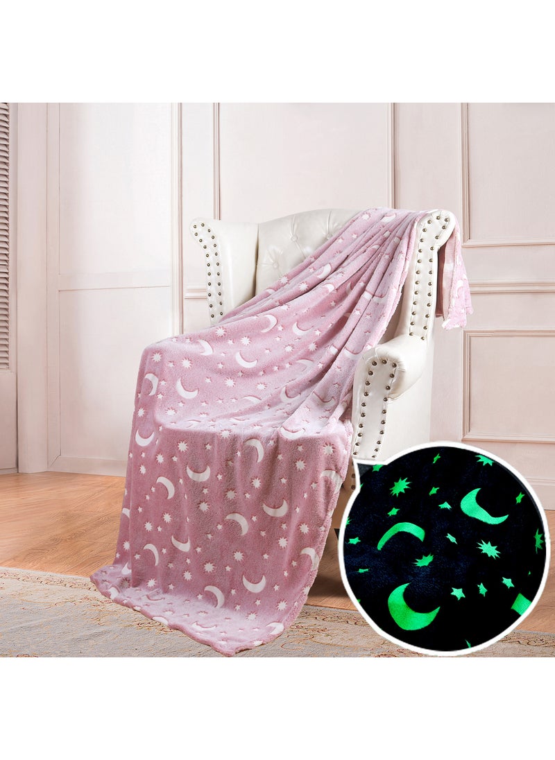 Double-Sided Flannel Glow Blanket Fluorescent Print Pink starry sky - pzsku/Z9D56A979BA24CDCC6114Z/45/_/1720108752/cd24dcd1-4821-428d-a462-83c8cf89b002