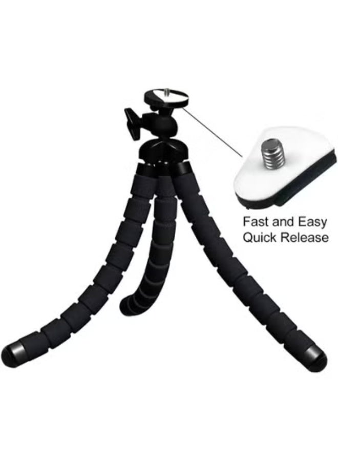 10" Flexible Mini Tripod with Remote & Phone Holder – Compact Stand for Cellphones, Cameras & Action Cams - Image 3