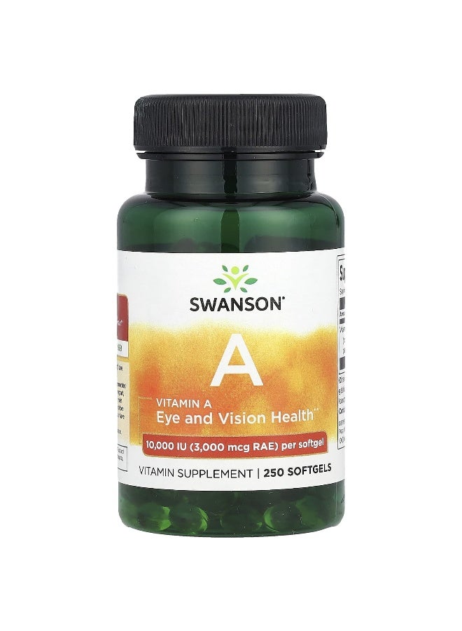 Swanson, Vitamin A, 10,000 IU (3,000 mcg RAE), 250 Softgels