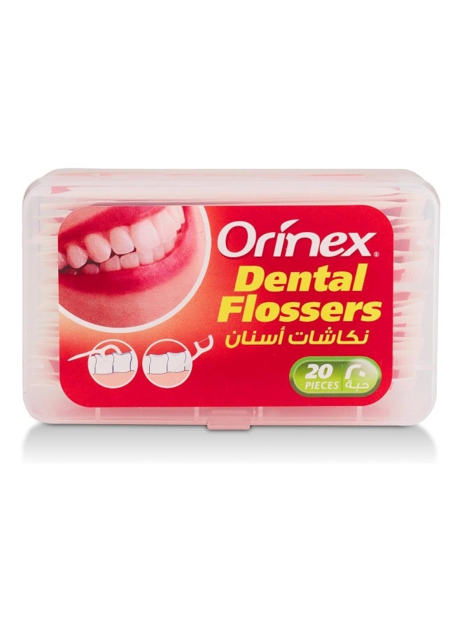 Orinex Dental Flossers With Paper Wrapper, 20 Pieces - Image 1