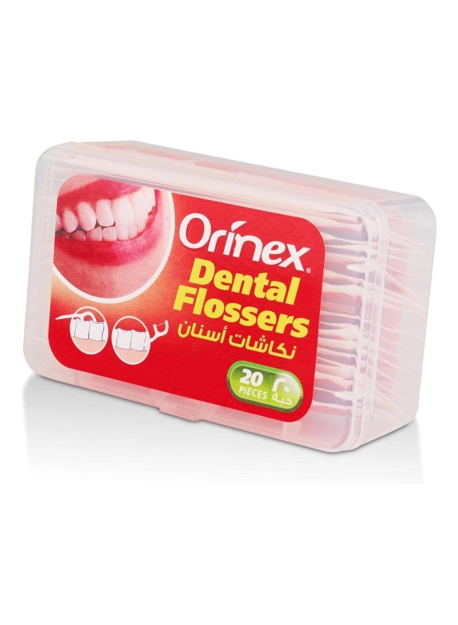 Orinex Dental Flossers With Paper Wrapper, 20 Pieces - Image 2