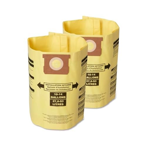 CRAFTSMAN CMXZVBE3877 Fine Dust Wet Dry Vac Dust Collection Bags for Most 10 to 14 Gallon Shop Vacuums, Collects Dry Fine Debris, Reduces Cleanup Time, 2-Pack - Image 1