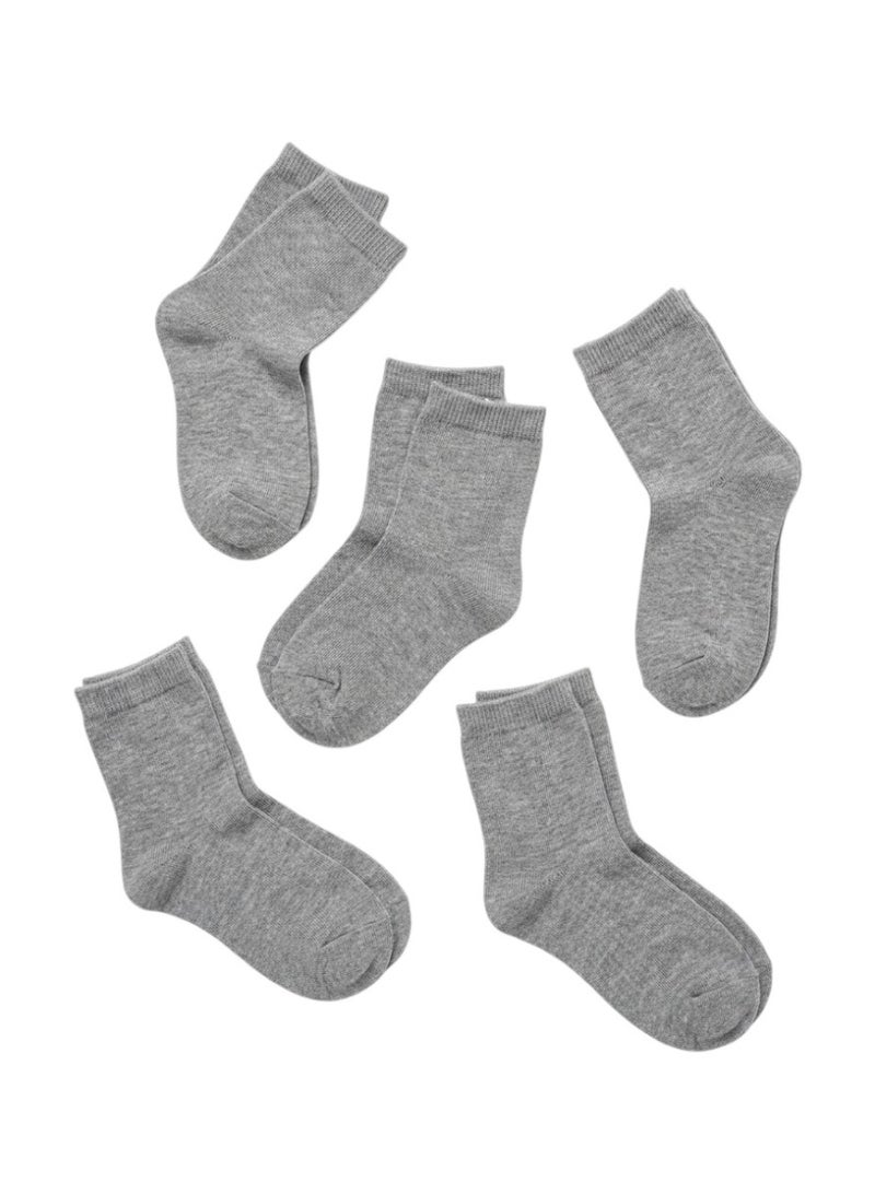 Bidani Essential Gray Cotton School Socks 2 (5-Pack) Short - Image 1