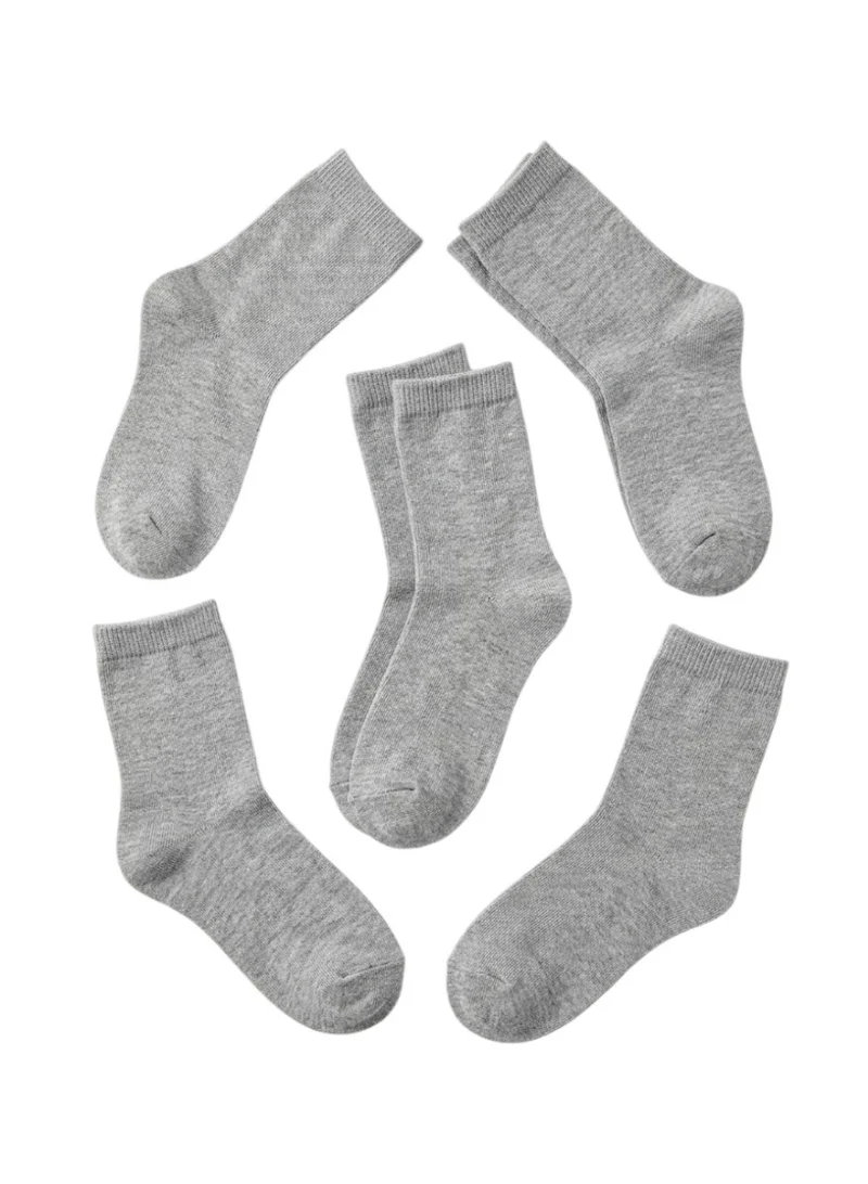 Bidani  Essential Gray Cotton School Socks 2 (5-Pack) Short  | Best Price UAE