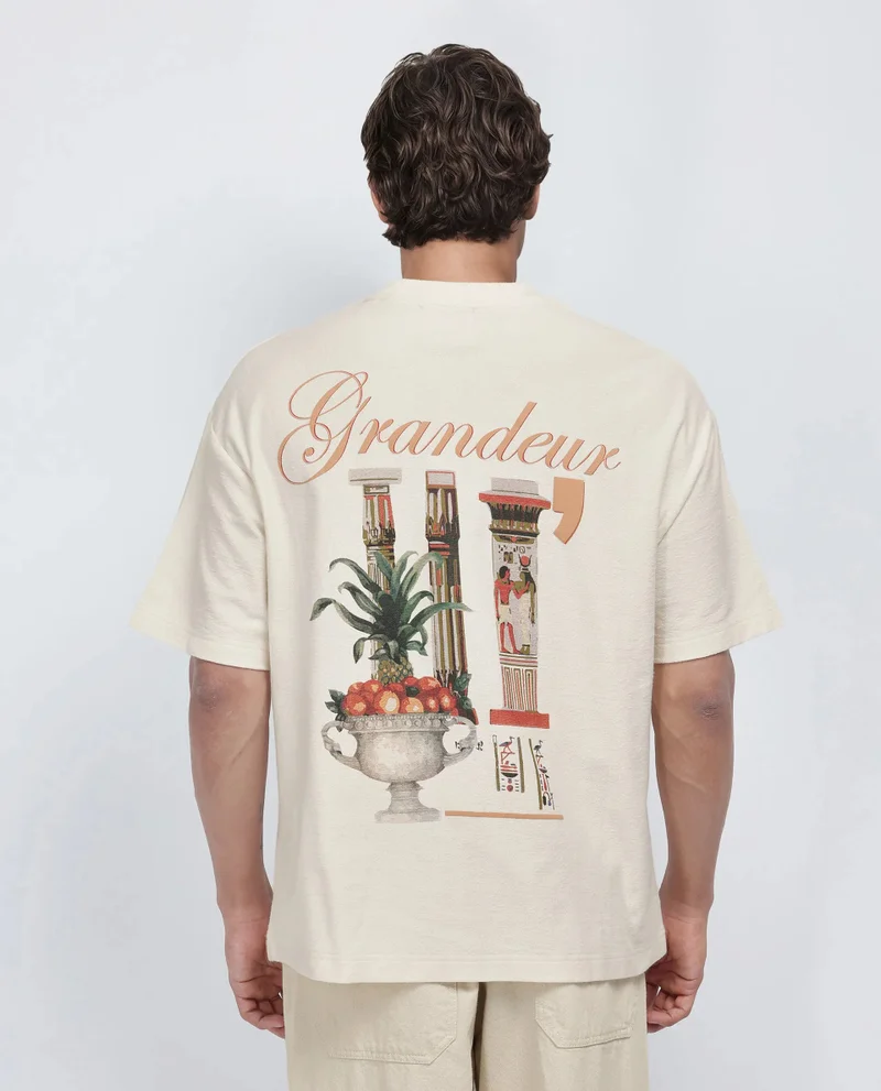Rare Rabbit Men's Graphic Print Oversized T-Shirt