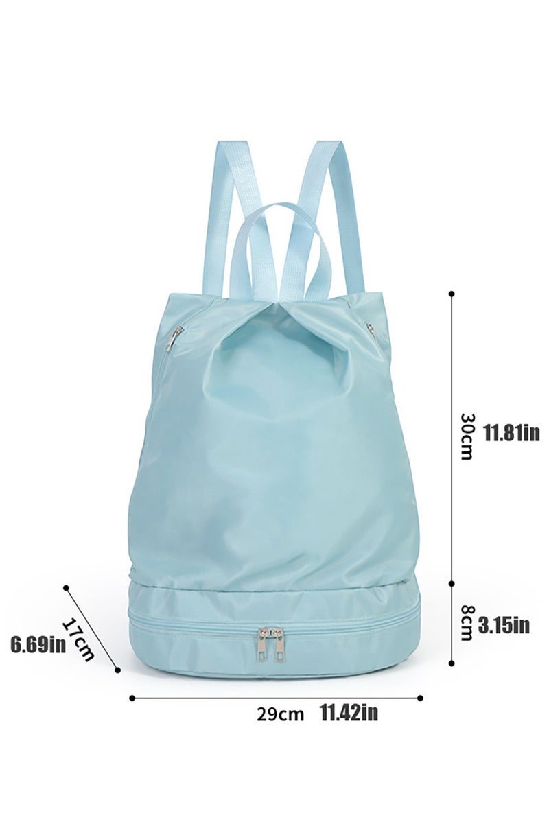 VUCATIN Swim Bag Dry Wet Separation Backpack with Shoe Compartment Lightweight Waterproof Pool Beach Swimming Athlete Sports Backpack for Mens Womens (Blue) - Image 2