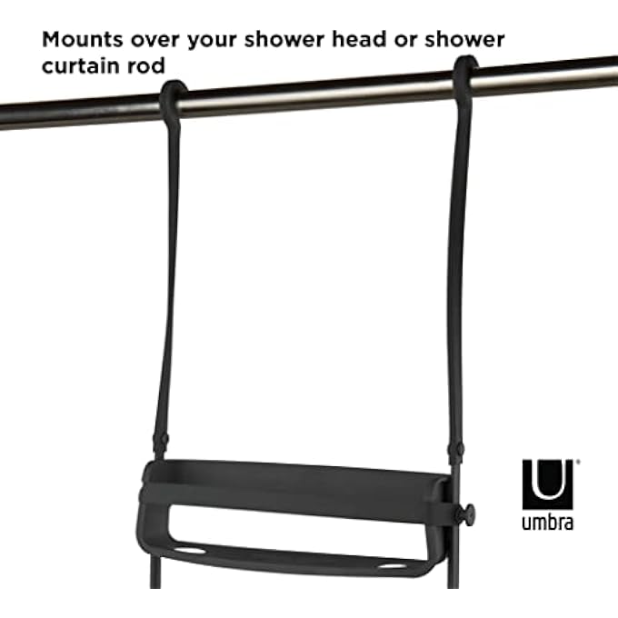 UMBRA Flex Hanging Shower Caddy Bathtub Shelf and Bathroom Organizer Black - Image 3