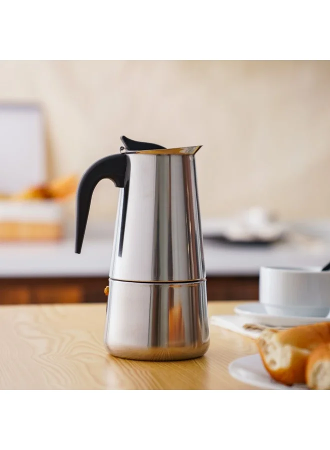 دانوب هوم Danube Home Java Stainless Steel Coffee Maker- 9Cups,450Ml | Aluminum,Stanless Steel Coffee Maker | Coffee Pot For Home Kitchen Dining - Silver