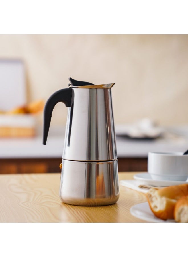 DANUBE HOME Danube Home Java Stainless Steel Coffee Maker- 9Cups,450Ml | Aluminum,Stanless Steel Coffee Maker | Coffee Pot For Home Kitchen Dining - Silver - Image 1