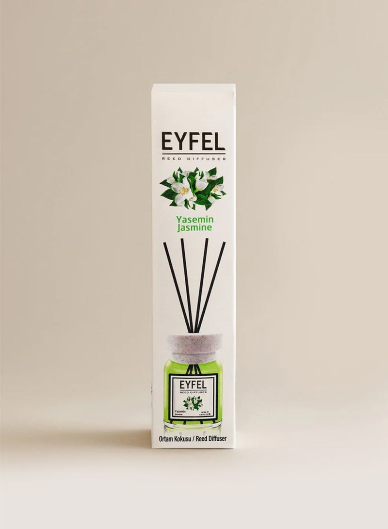 EYFEL Reed Diffuser (Yasemin) Jasmine 120ml | Long Lasting Jasmine Floral Home Fragrance | Premium Home Fragrance with 4 Bamboo Reeds - Image 5
