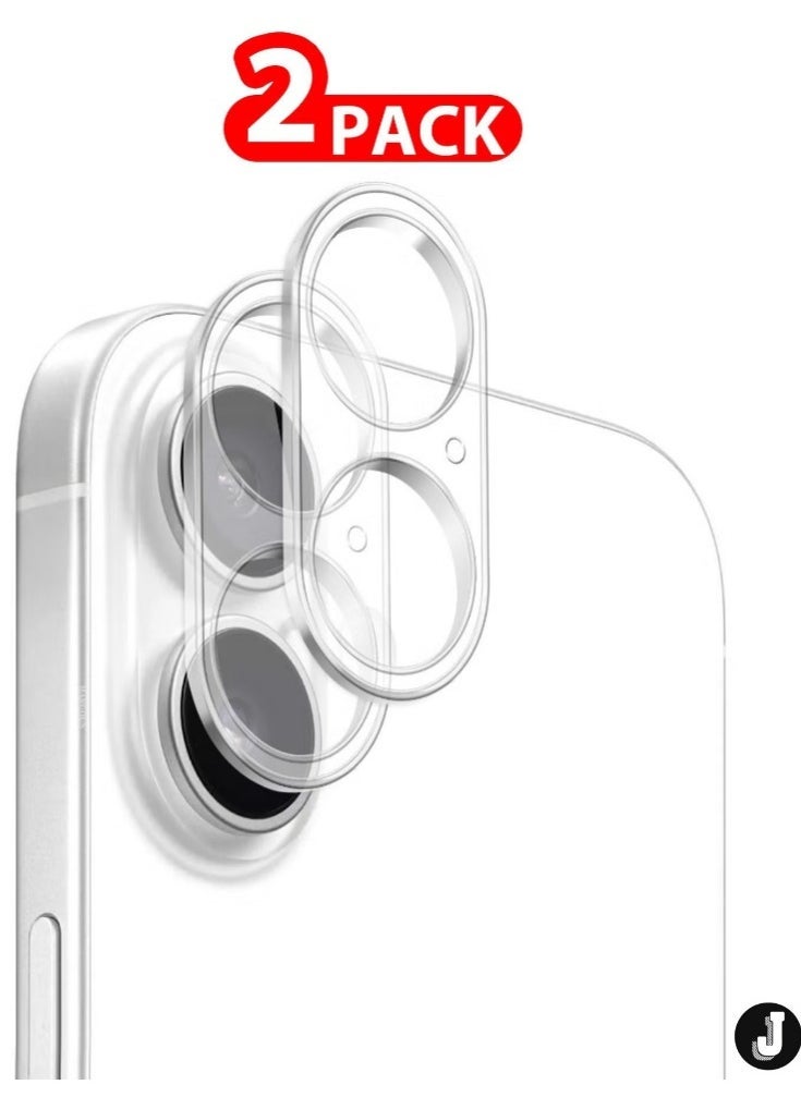 JAJEEK "New 2-Pack iPhone 16 Camera Lens Protector – Ultra HD Tempered Glass, 9H Hardness, Anti-Scratch, Case Friendly, Easy Installation Clear Lens Cover" - Image 1
